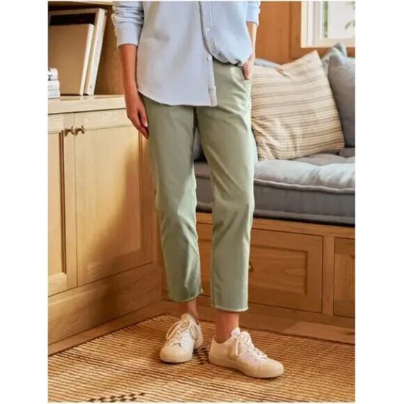 Frank & Eileen Wicklow Italian Chino Straight Leg Pants Mid Rise Sage Green 6 - Picture 1 of 8